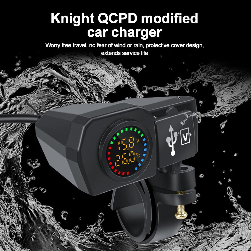 60 Вт Мотоцикл QC3.0 PD зарядное гнездо USB Type-C быстрая зарядка мотоцикл зарядное устройство штекер вольтметр термометр цифровой дисплей