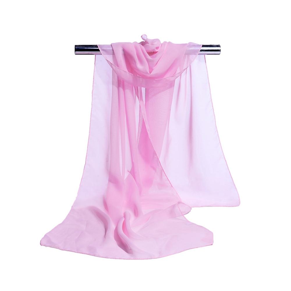 Однотонный Шарф-Палантин Для Женщин Сток На Шею Тонкий Женский Шифоновый