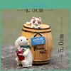 Cute Cartoon Wine Barrel Cat And Dog Mini Model Ornament For Photography And Gift Applications