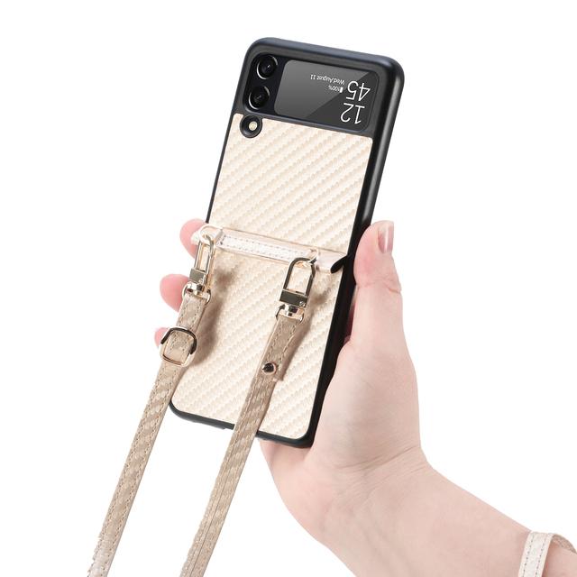 Противоударный чехол из углеродного волокна для Samsung Galaxy Z Flip 3 Flip4 Flip 4 5g Flip3, противоскользящий ремешок для телефона, чехол для мобильного телефона