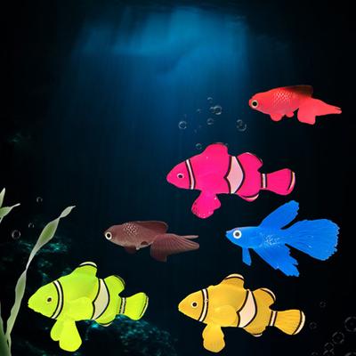 Светящаяся искусственная имитация золотой рыбки, силиконовая плавающая искусственная рыба для аквариума