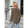 YYFS Women's Fashion Casual Spring Fall Solid Color Print Long Sleeve O-Neck Blouses & Shirts