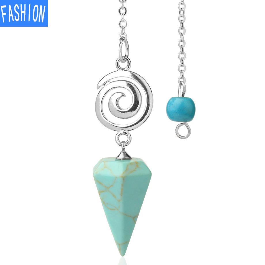 Crystal Pendulum for Exploration Shuttle Spirit Cone Pendulum Spiral Crystal Stone Quartz Pendant Healing Pendulum