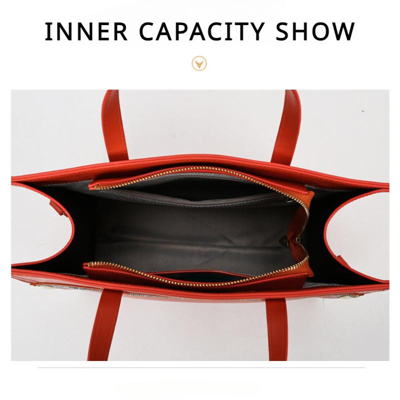 Новая летняя сумка-тоут большой вместимости. Красивая оранжевая модная женская сумка с буквенным принтом. Высококачественные сумки из искусственной кожи в стиле ретро с текстурой на одно плечо для подарков на женский день.