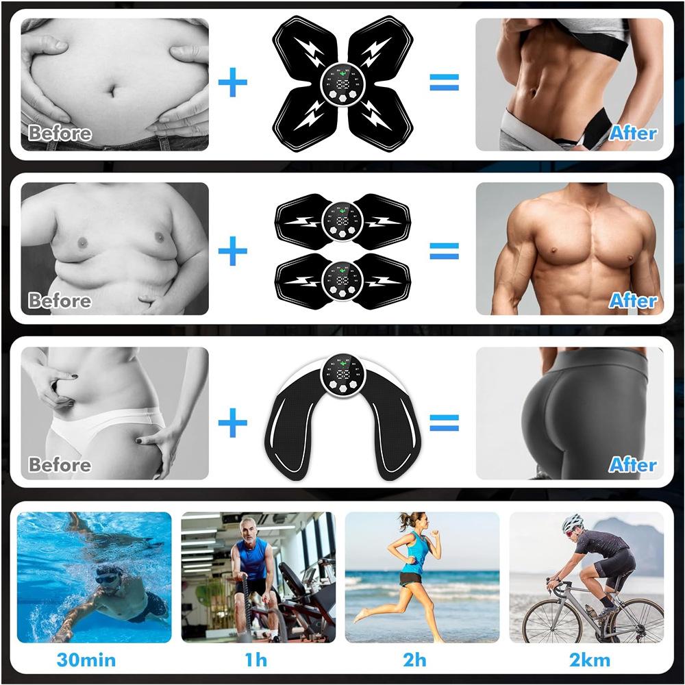 Smart EMS Muscle Stimulator Electric Fitness Abdominal Training ABS Arm Neck Stickers Body Massager Fitness Slimming Shaping