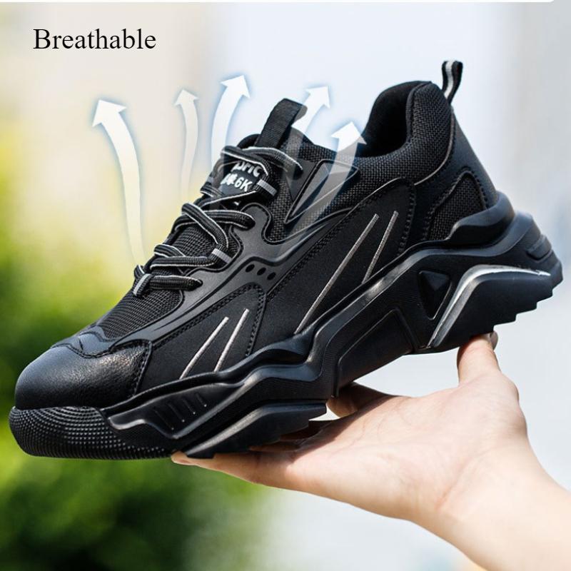 Work Boots with Steel Toe Cap Indestructible Shoes for Men Safety Sneakers Anti Puncture Anti Slip Light Comfortable Work Shoes