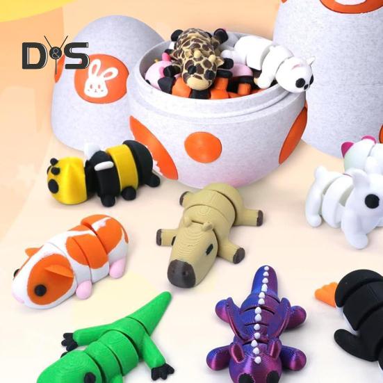 Яйцо дракона с мини-животными, 3D-печатные шарнирные фигурки животных внутри яйца, карманная игрушка для питомца, игрушка для детей, подарок, пасхальная корзина, наполнители