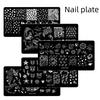 Набор из силиконовых штампов для дизайна ногтей и геометрических стальных пластин