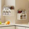 Plastic Wall Mounted Seasoning Box Moisture-proof Spice Container Spice Storage Rack for Home