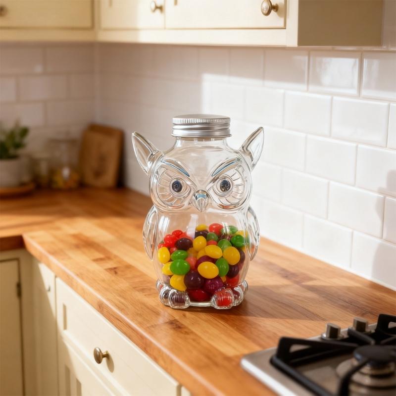 Dog Themed Airtight Glass Snacks Jar With Secure Lid For Storing Cookie Coffee Bean Pet Treats Kitchen Organizers
