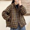 Casual Cotton Clothing Women's Winter Retro Plaid Hooded Fashion Loose Warm Comfortable Lightweight Cotton Clothing
