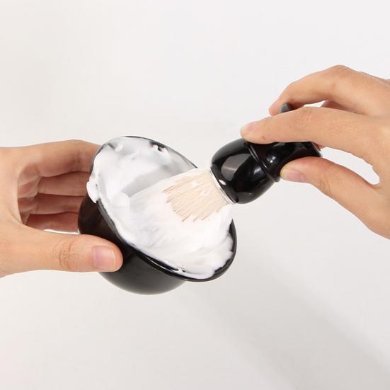 Набор для ухода за бородой 3-в-1 с помазком для бритья, мыльницей, подставкой, эргономичный дизайн, набор для ухода за бородой, инструменты для бритья для ухода за лицом и использования в путешествиях