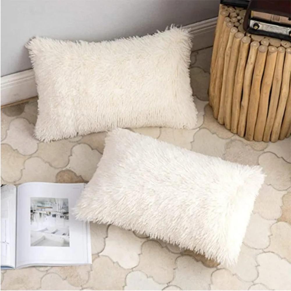 Rectangular Shape Crystal Plush Pillow Plush Mink Plush Pillow Nordic Pillowcase Living Room
