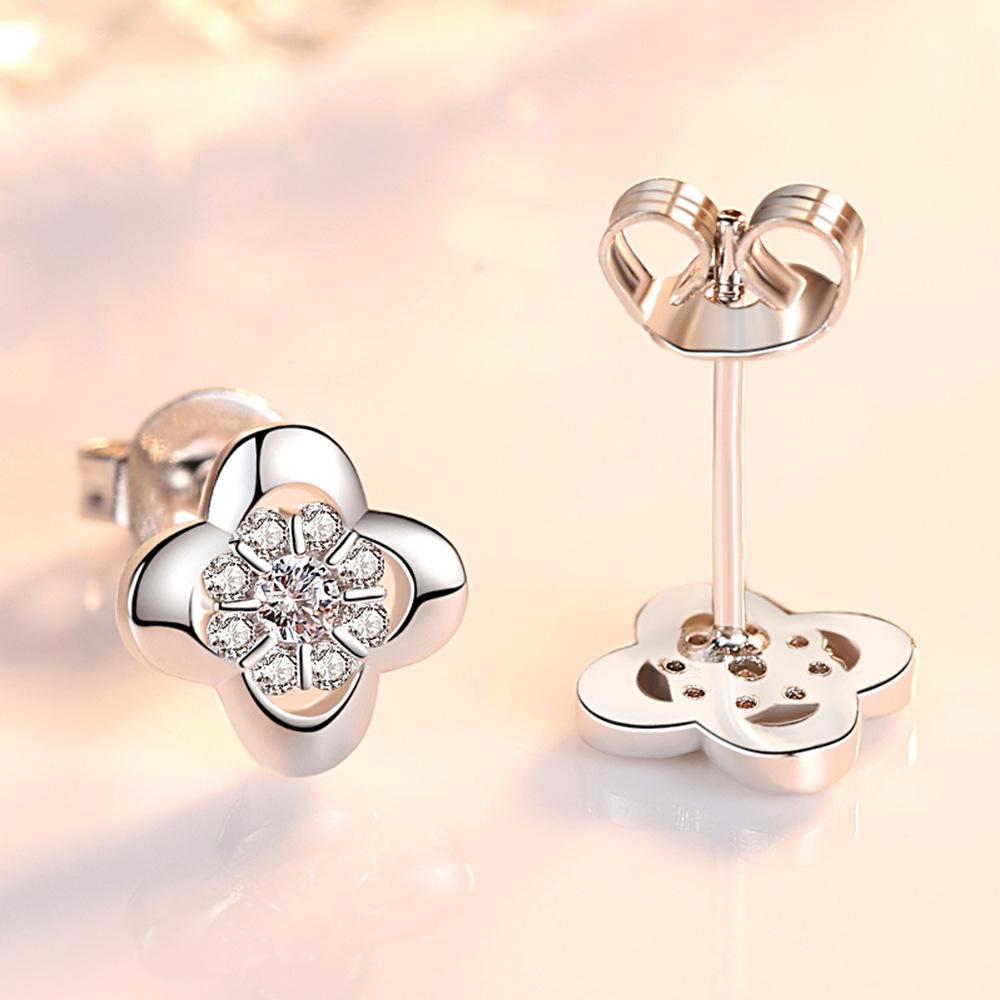 Lucky Leaf корейские серьги-гвоздики, серьги для девочек OL Simple Sweet Flower, серьги-гвоздики, украшения для ушей