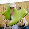 Men's Ankle Boots Fashion Outdoor Short Rainboots for Men Car Wash Platform Rain Boots Non-slip Men Waterproof Kitchen Work Shoe