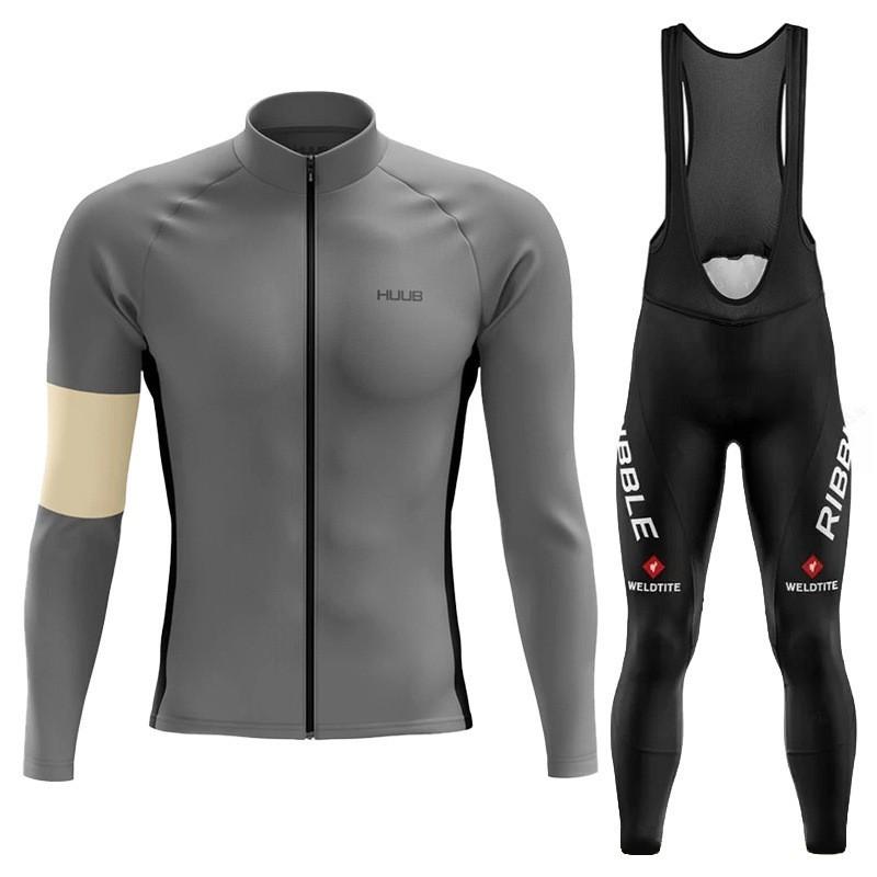 HUUB Mens Long Sleeve Cycling Jersey Set Quick Dry Breathable Milk Silk Road Mountain Bikes