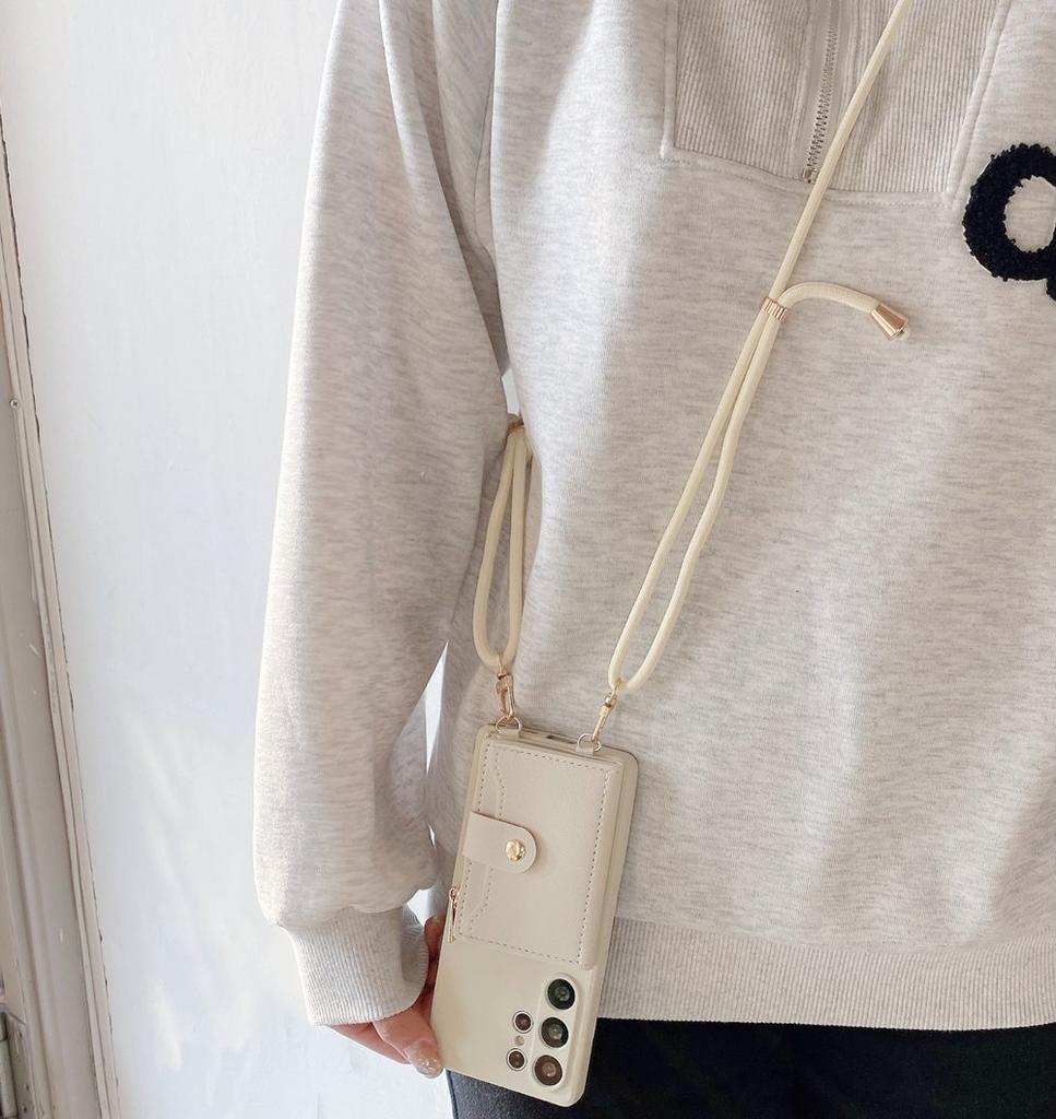 Чехол-кошелек для телефона с держателем для карт для Samsung Galaxy S25 S24 S23 Plus S22 Ultra S21 S20 FE, ремешок, шнур, чехол для сумки через плечо