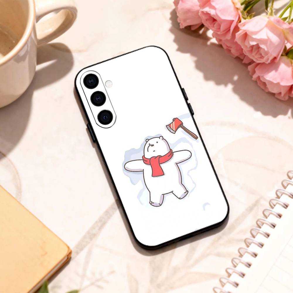 Chonky P-Polar bear phone Case For Samsung Galaxy A73,A72,A71,A70,A53,A52,A51,Others Soft Black Shell