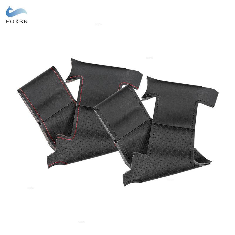 Автомобильные аксессуары, перфорированная кожа, внутренняя крышка рулевого колеса, наклейка, отделка для Mitsubishi Pajero 2008 2009 2010 2011 V73