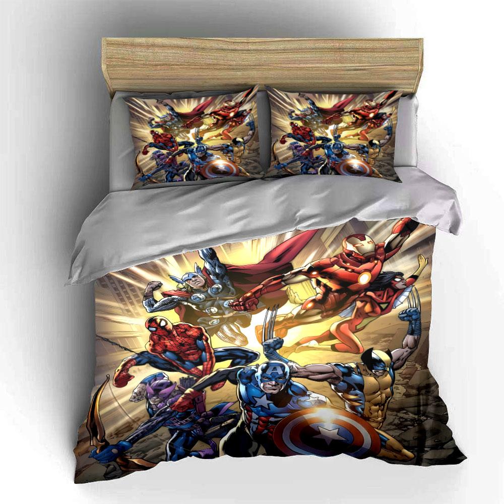 Superheroes in action poses. Bedding sets Duvet cover sets Duvet covers Pillowcases(1 * Duvet Cover 2 * Pillowcases without duvet insert)