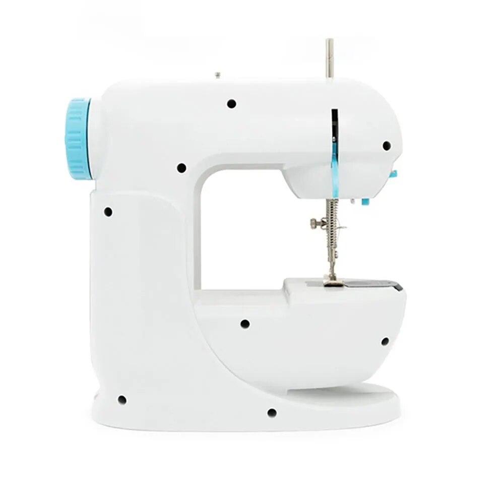 Mini Sewing Machine Portable Handheld Stitch Sew Needlework Cordless Clothes Fabrics Hand Electric With Pedal Power
