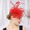 Головные уборы для вечеринок Шикарный металлический зажим для головы Головной убор Чародейская шляпа Сетка Цветочный декор из перьев Головные уборы для вечеринок Ретро Шапка-волшебник Модные аксессуары