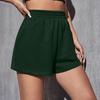 Fashionable Women's Elastic Waist Loose Wide Leg Solid Color Casual Sports Shorts