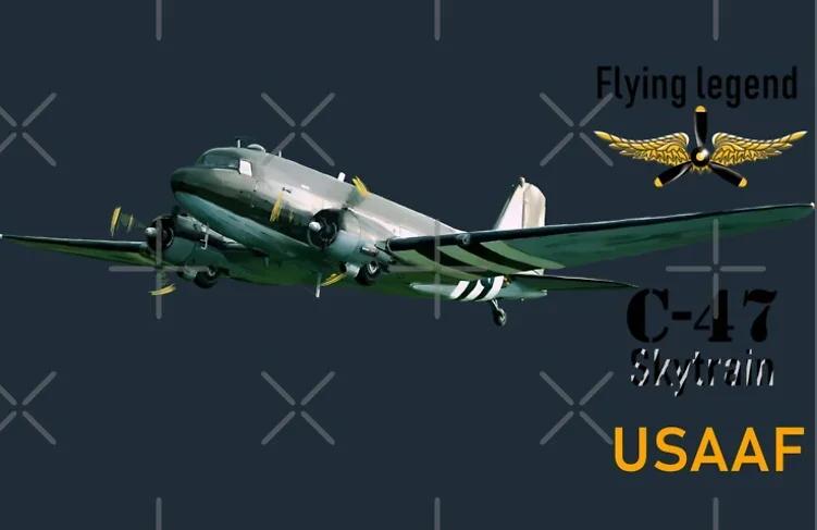 USAAF C47 Skytrain Military Transport Aircraft T Shirt New 100 Cotton Short Sleeve ONeck Casual Mens Tshirts Size S3XL