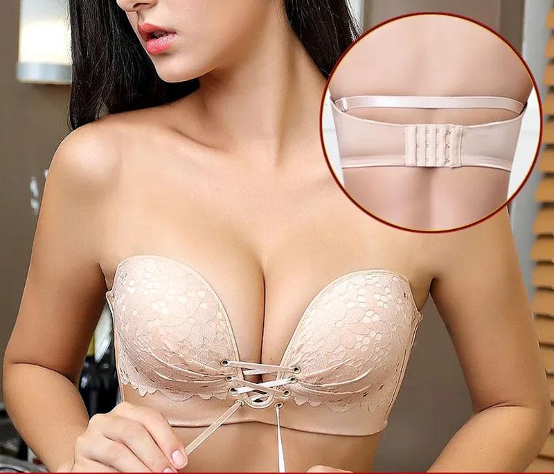 Бюстгальтер без бретелек, женский кружевной бюстгальтер без косточек размера плюс, бесшовное нижнее белье без стального кольца, невидимый бюстгальтер без косточек, нескользящий бюстгальтер, топы