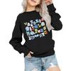 Kids' Fashion Loose-Fit Casual Long-Sleeve Christmas Print Oversized Crewneck Sweatshirt