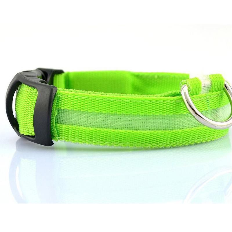 Светодиодный ошейник для собак, мигающий светящийся регулируемый защитный свет, нейлоновая бирка