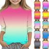 Children's 3/4 Sleeves Printed O-neck Top Everyday Casual T-shirt
