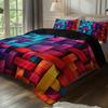 Colorful Plaid Geometric Duvet Cover Set Breathable Bedding Set All-Season 3 Piece Set With Duvet Cover And 2 Pillowcases