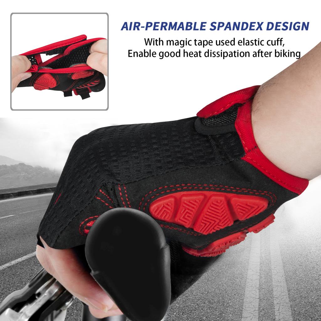 Летние спортивные велосипедные перчатки, гелевые подушечки 5 мм, велосипедные перчатки с половиной пальца, противоударные противоскользящие велосипедные перчатки для мужчин и женщин