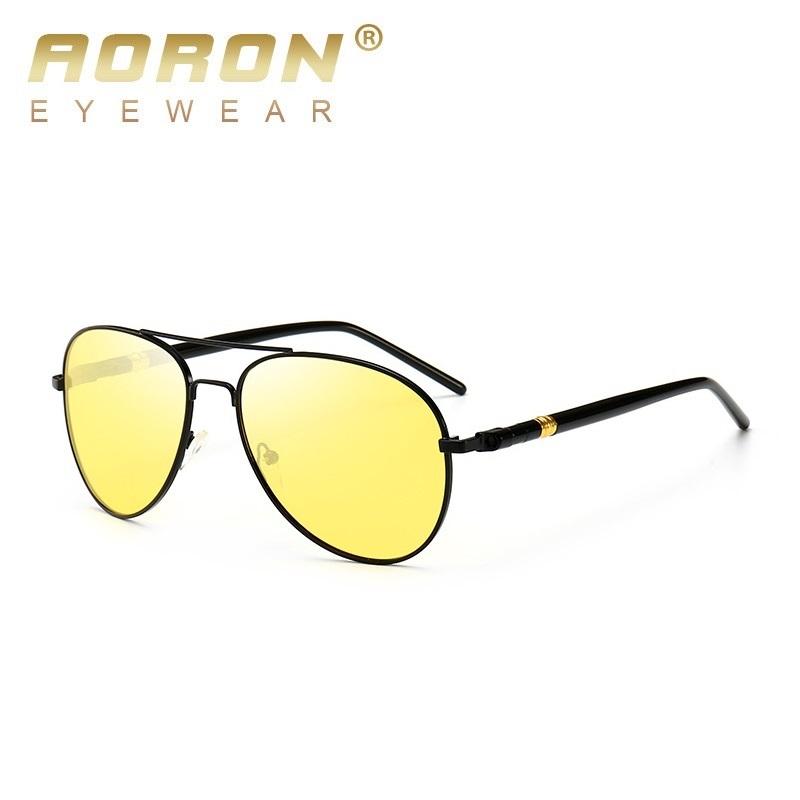 aoron Men Fashion Polarized Sunglasses Anti Glare Night Driving Glasses