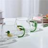 FATUBE Creative High Borosilicate Glass Cup Three-Dimensional Animal/Plant Shape Single Layer Coffee Milk Cute Transparent Cup