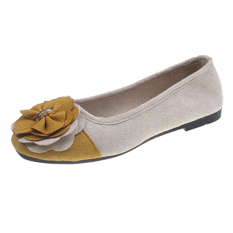 Женские туфли больших размеров с бантом и цветочным принтом, цветными блоками, с квадратным носком, на плоской подошве