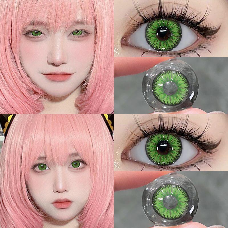 Цветные контактные линзы MillCreek 14,5 мм, синие, красные, зеленые, контактные линзы серии для косплея, Хэллоуин, косплей, аниме, глаза, 0 градусов, 2 шт.