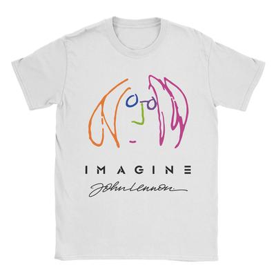 ПРОМО Футболка JOHN LENNON IMAGINE для мужчин Повседневная 100% Хлопок Футболки с круглым вырезом с коротким рукавом 4XL 5XL Одежда