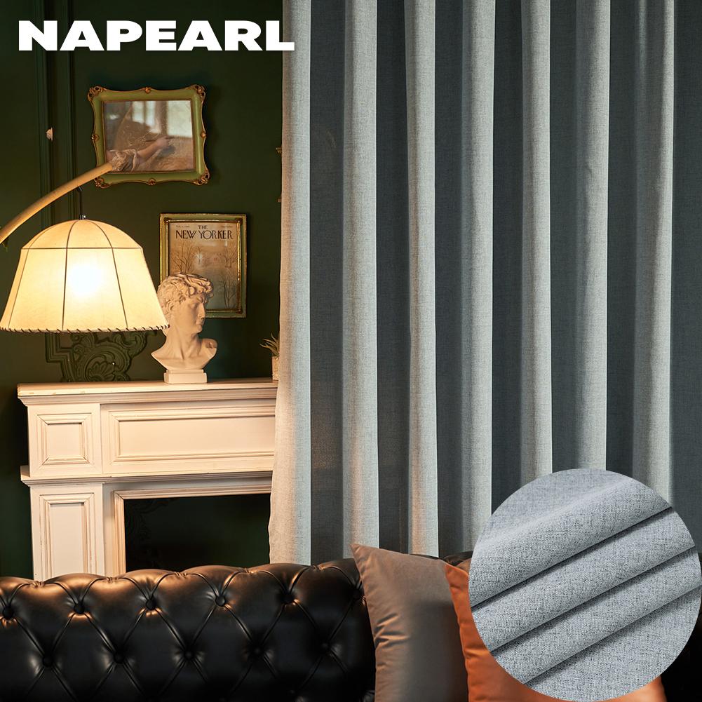 1 шт. NAPEARL, сплошной цвет, имитация льна, оконная тюль, занавеска для гостиной, прозрачная занавеска, занавеска для кухни, двери, спальни