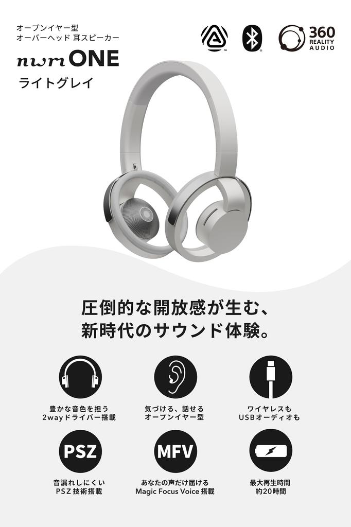 Nwm Overhead Ear Speaker Nwm ONE Headphones That Block Your Ears Bluetooth Compatible Battery Life NTT Sonority Light Gray Open-ear Don't 5.3