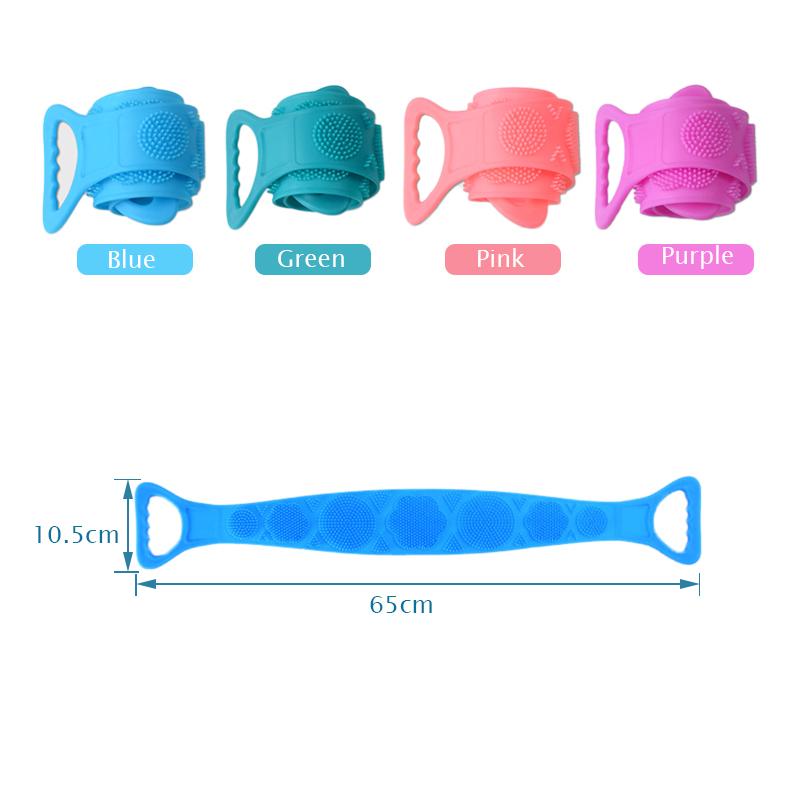 Silicone Brushes Bath Towels Rubbing Back Mud Peeling Body Massage Shower Scrubbing Bath Belt Flexible Scrubber Skin Cleaning