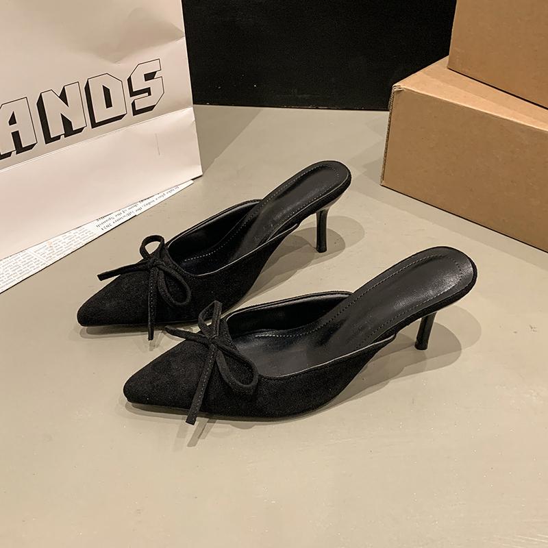 Новые женские туфли-мюли с леопардовым принтом на высоком каблуке, с острым носком, на тонком низком каблуке, сандалии, женские мюли, обувь Zapatos Mujer