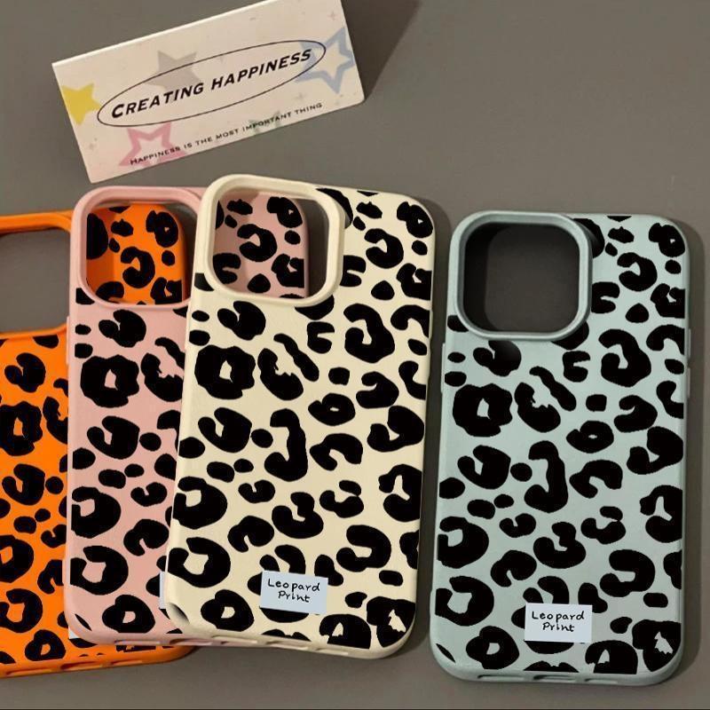 Black Leopard Print Lichee Pattern Phone Case For iPhone 17 16 15 14 13 12 11 Pro Max X XR XS Max 16 15 14 Plus Shockproof Cover