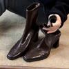 Модные женские ботильоны на высоком каблуке, массивные модные туфли для платья, дизайнерские 2025, зимние ботинки челси, женские новые готические туфли-лодочки, женская обувь