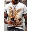 Christian Printed T-shirt Men's Fashion Street T-shirt 3D Printing Casual Round Neck Short Sleeve T-shirt Hip Hop Men's T-shirt
