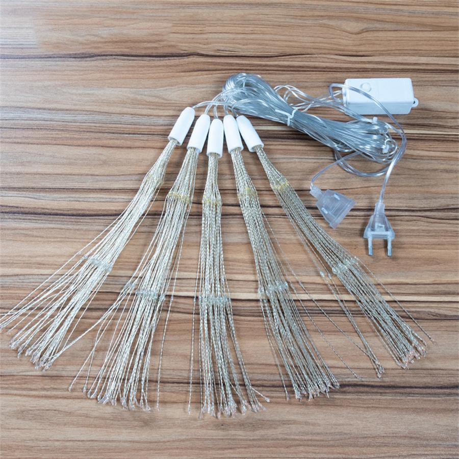 5 шт. 600 светодиодных ламп для фейерверков, рождественская гирлянда в виде одуванчика, 8 режимов, водонепроницаемая подвесная лампа Starburst для домашнего декора в саду