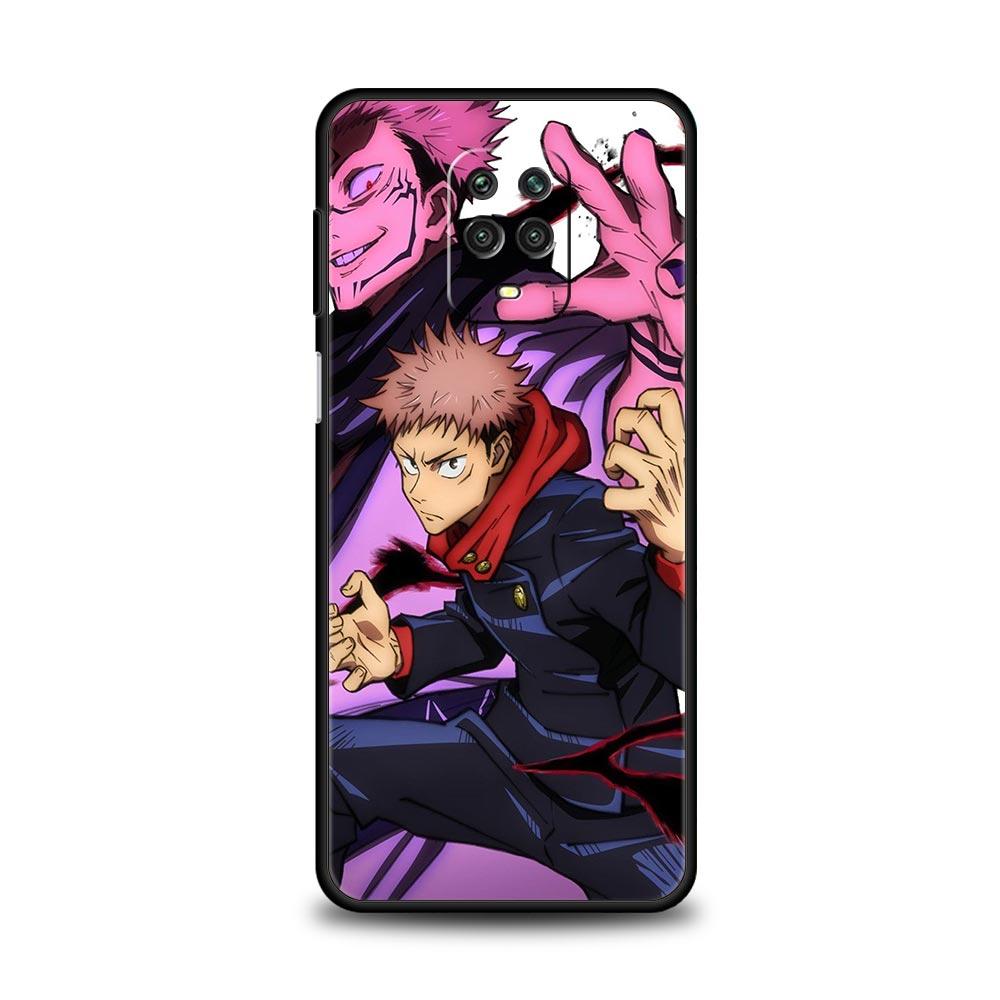Silicone Case For Xiaomi Redmi Note 10 11 9 8 Pro 9S 8T 9A 9C 9T K50 Soft TPU Back Phone Cover Coque Funda Jujutsu Kaisen Anime