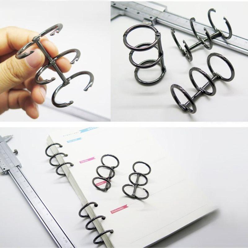 2Pcs Metal Loose Leaf Book Binder 3 Rings For Notebook Album Scrapbook Clips