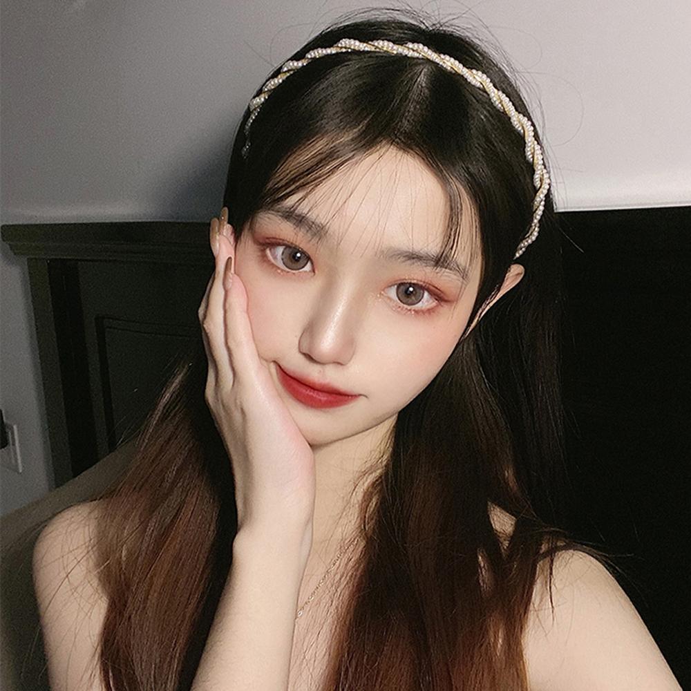 Fashion Sweet Headwear Flower Bow Korean style Pearl Headband Hair Accessories Hair Hoop Hair Band